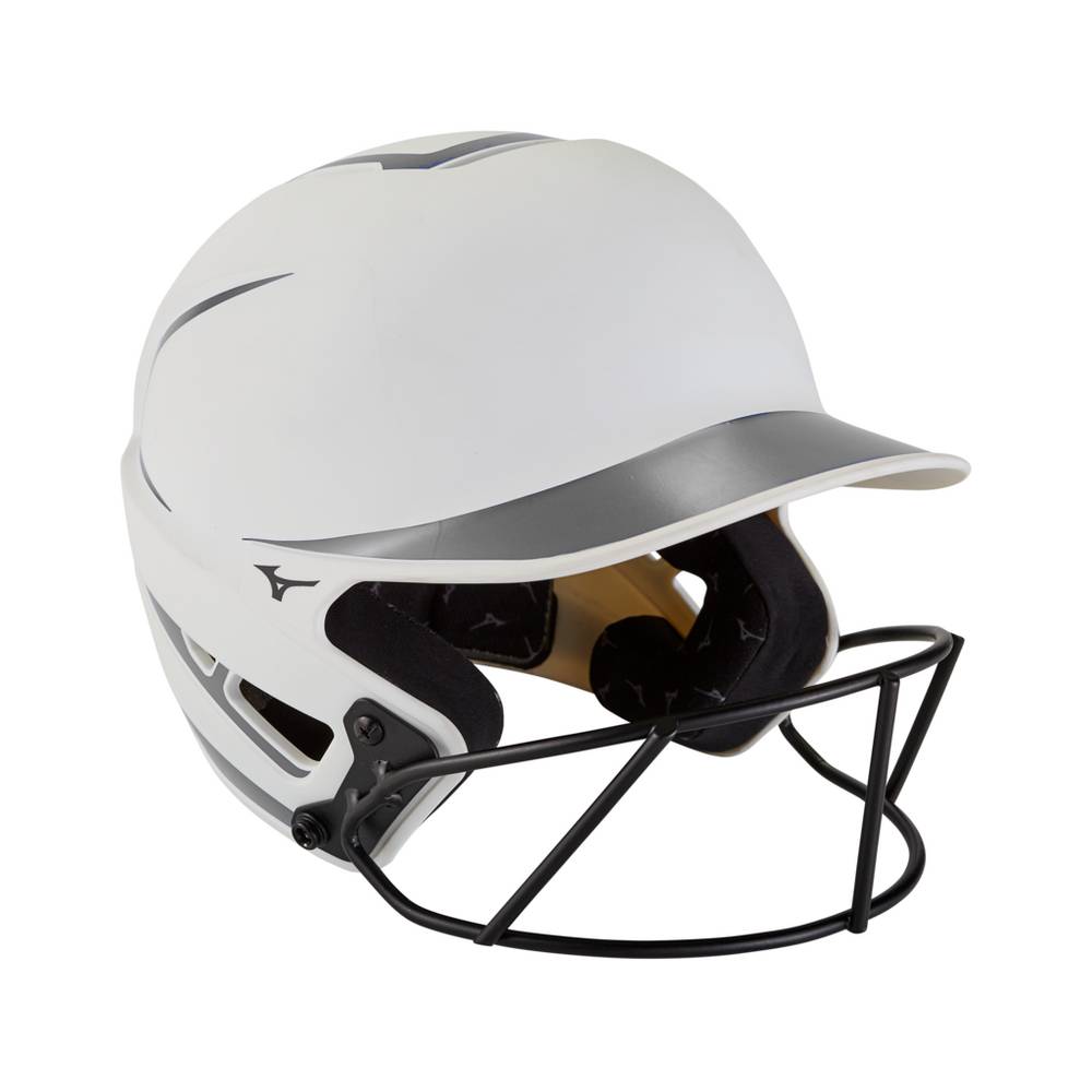 Mizuno F6 Fastpitch Softball Batting Női Sisak Fehér/Szürke IJX635821